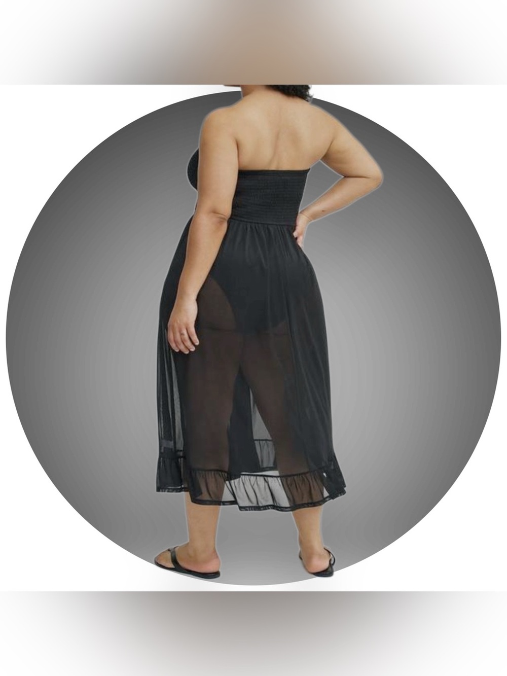 NWT • TORRID • MESH SMOCKED SWIM Mesh MAXI COVER-UP - Picture 4 of 8